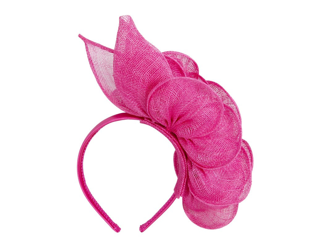 Large Fuchsia Pink Sinamay Flower Fascinator