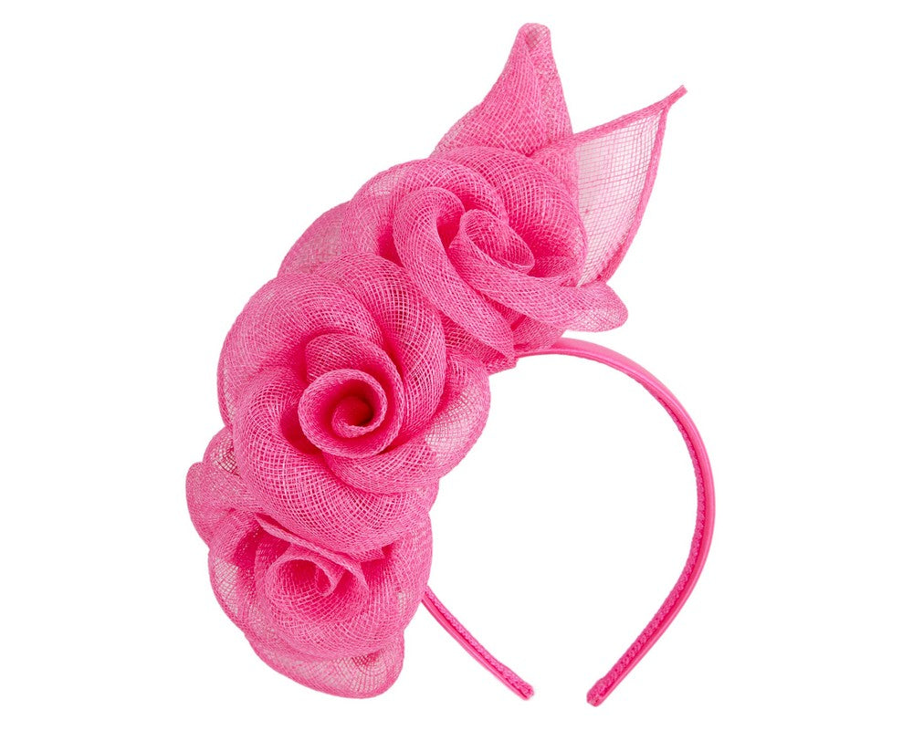 Large Fuchsia Pink Sinamay Flower Fascinator