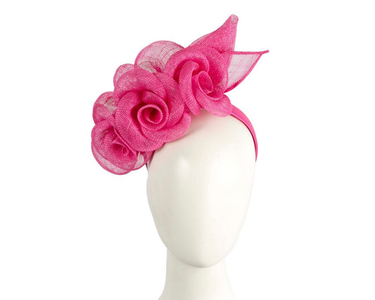 Large Fuchsia Pink Sinamay Flower Fascinator