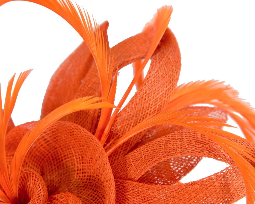 Max Alexander Orange Sinamay Flower Fascinator