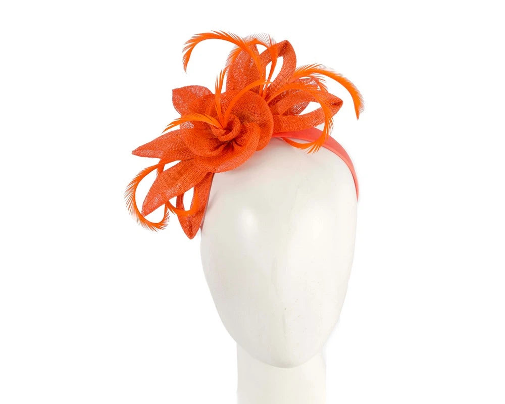 Max Alexander Orange Sinamay Flower Fascinator