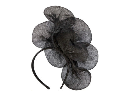 Max Alexander Large Black Sinamay Flower Fascinator