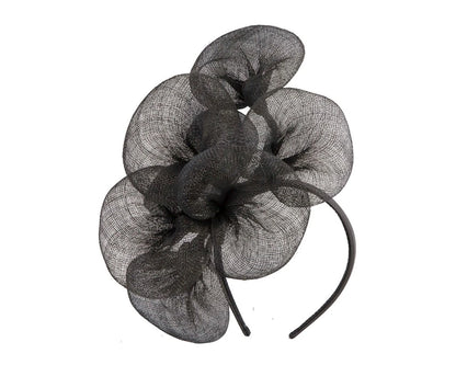 Max Alexander Large Black Sinamay Flower Fascinator