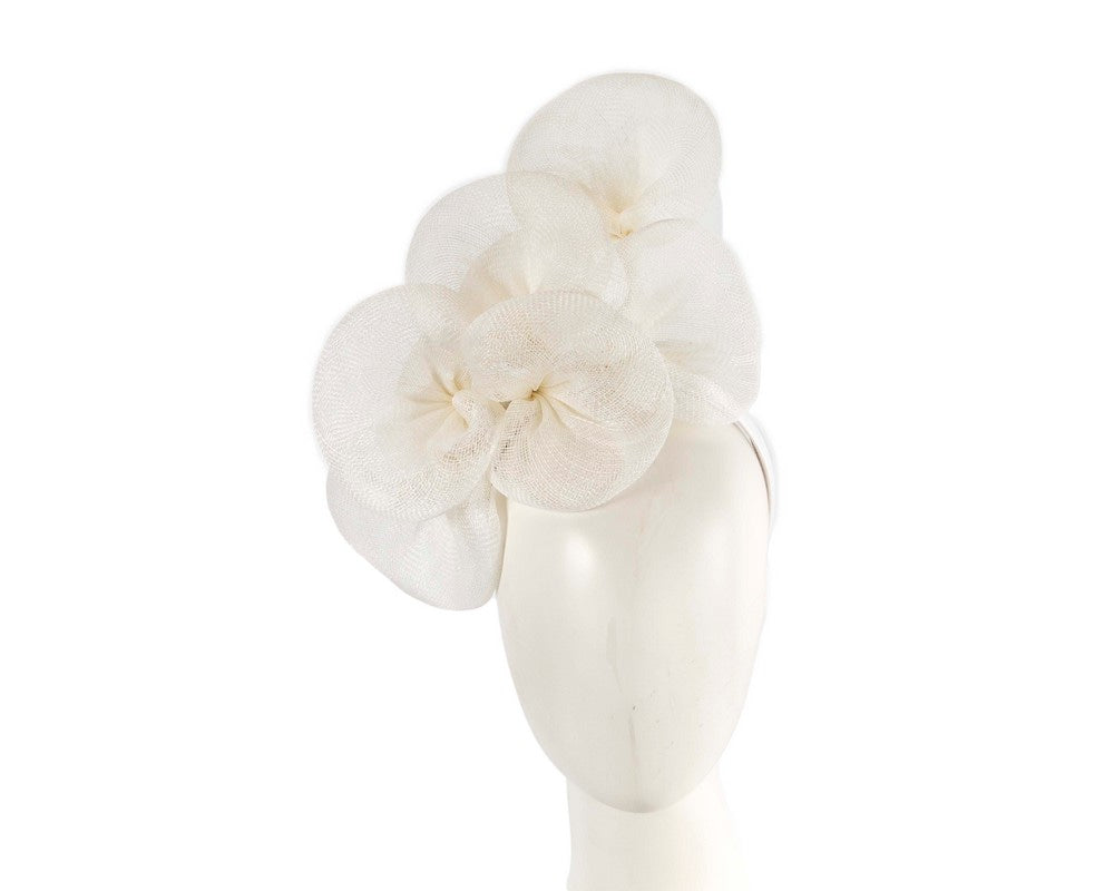 Max Alexander Large White Sinamay Flower Fascinator