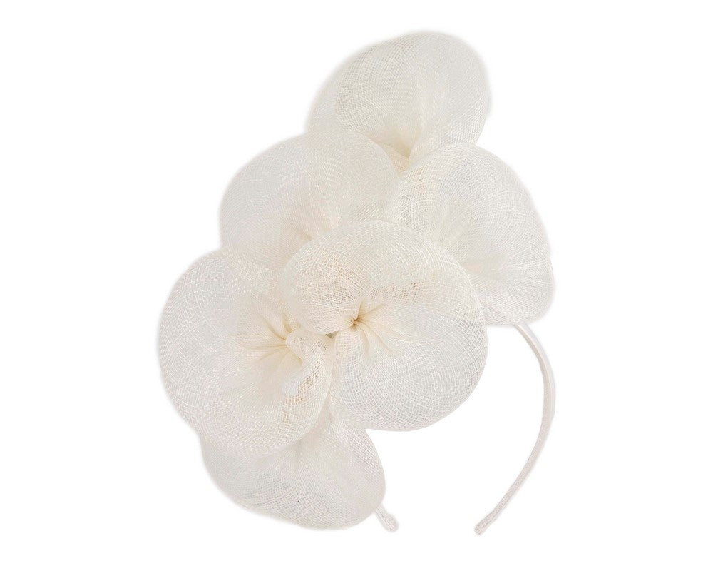 Max Alexander Large White Sinamay Flower Fascinator