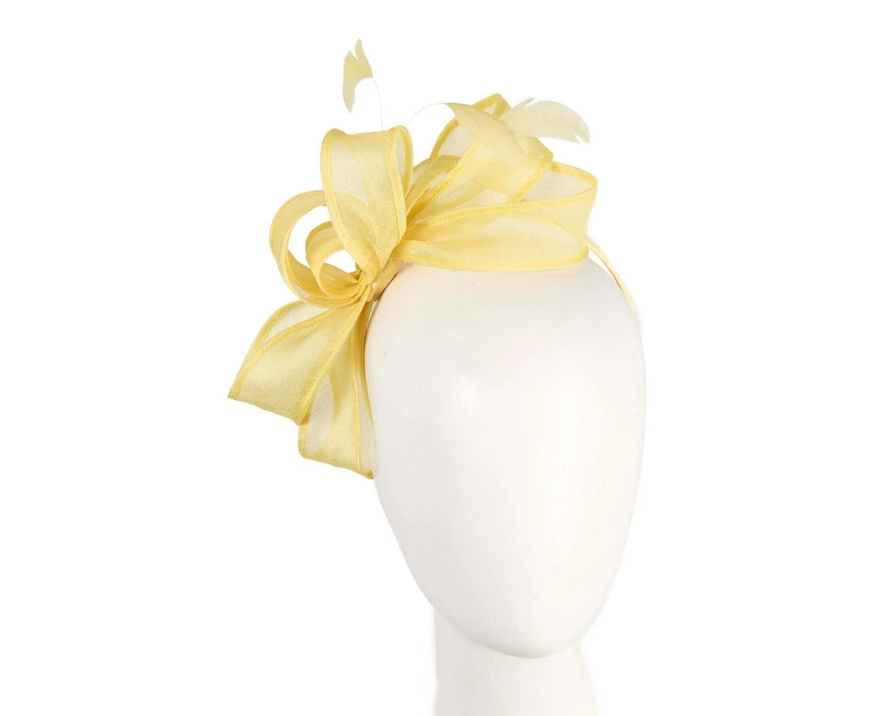 Max Alexander Light Yellow Organza Fascinator