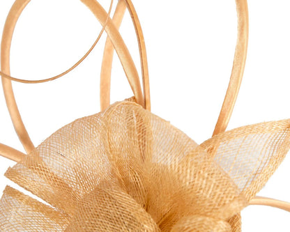 Unique Gold Green Sinamay Fascinator