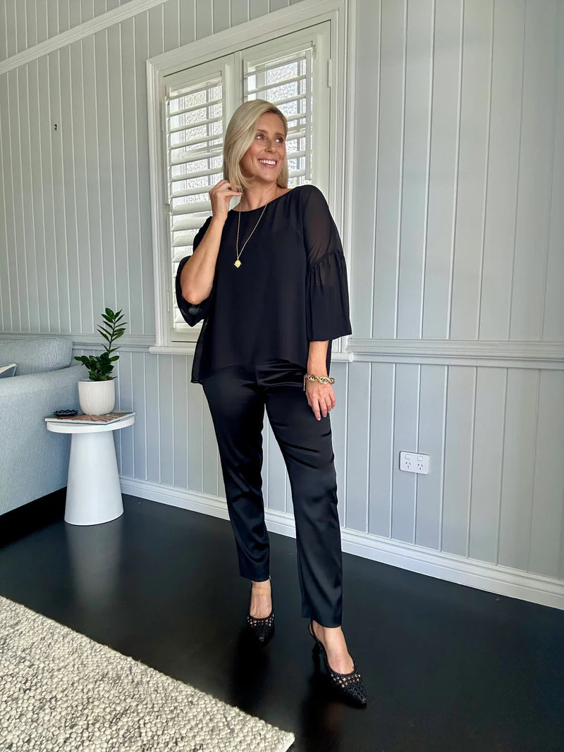 Philosophy Aust. Madonna Stretch Satin Pant - Black