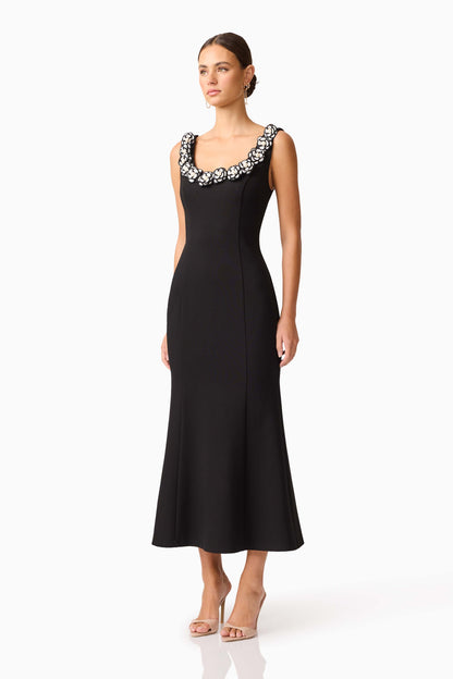 Elliatt Marina Midi Dress - Black/White