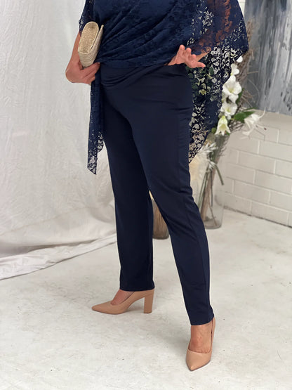 Soft Knit Straight Leg Pant - Navy