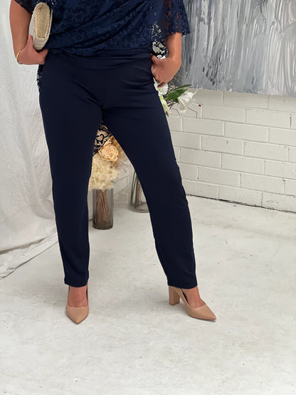 Soft Knit Straight Leg Pant - Navy