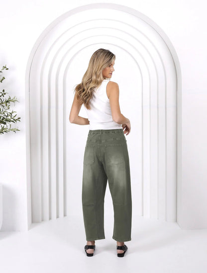 Leo Barrel Jeans - Khaki COMING SOON