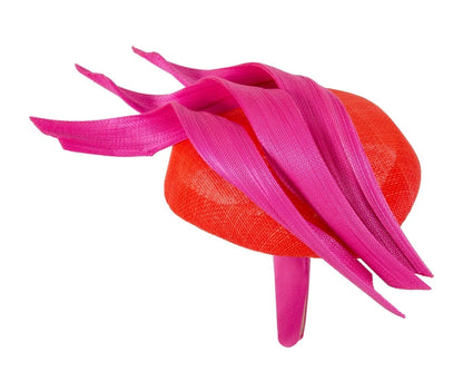 Bespoke Orange & Fuchsia Pillbox Fascinator