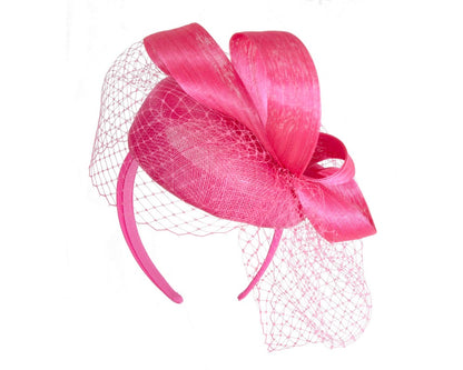 Hot Pink Racing Pillbox with Face Veil