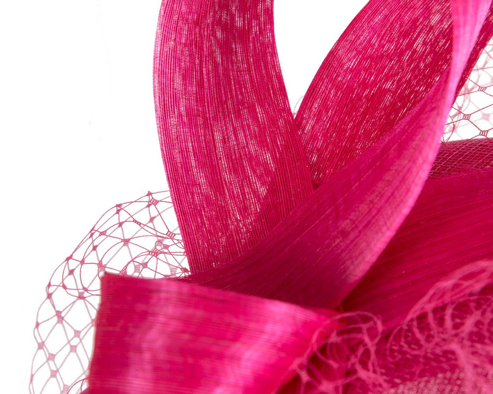 Hot Pink Racing Pillbox with Face Veil
