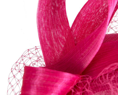 Hot Pink Racing Pillbox with Face Veil