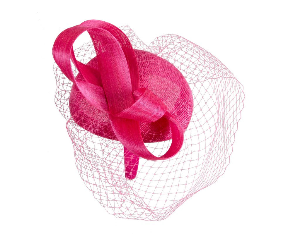 Hot Pink Racing Pillbox with Face Veil