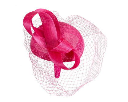 Hot Pink Racing Pillbox with Face Veil