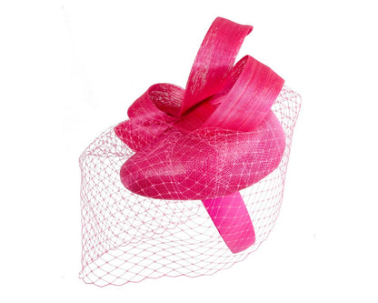 Hot Pink Racing Pillbox with Face Veil