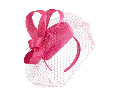 Hot Pink Racing Pillbox with Face Veil