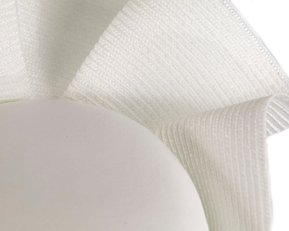 White Faux Leather Fascinator with Sculptural Trim