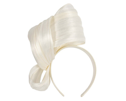 Cream Silk Abaca Fascinator with Sculptural Bow