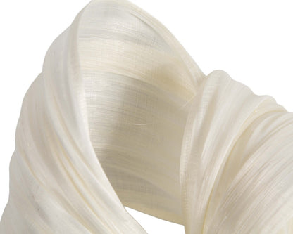 Cream Silk Abaca Fascinator with Sculptural Bow