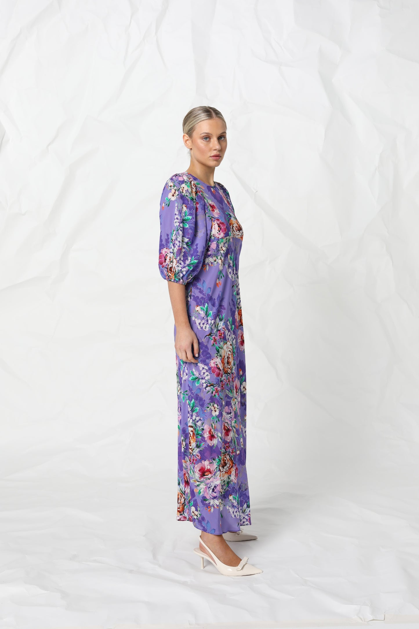 Kachel Angela Dress - Violet Romance Print