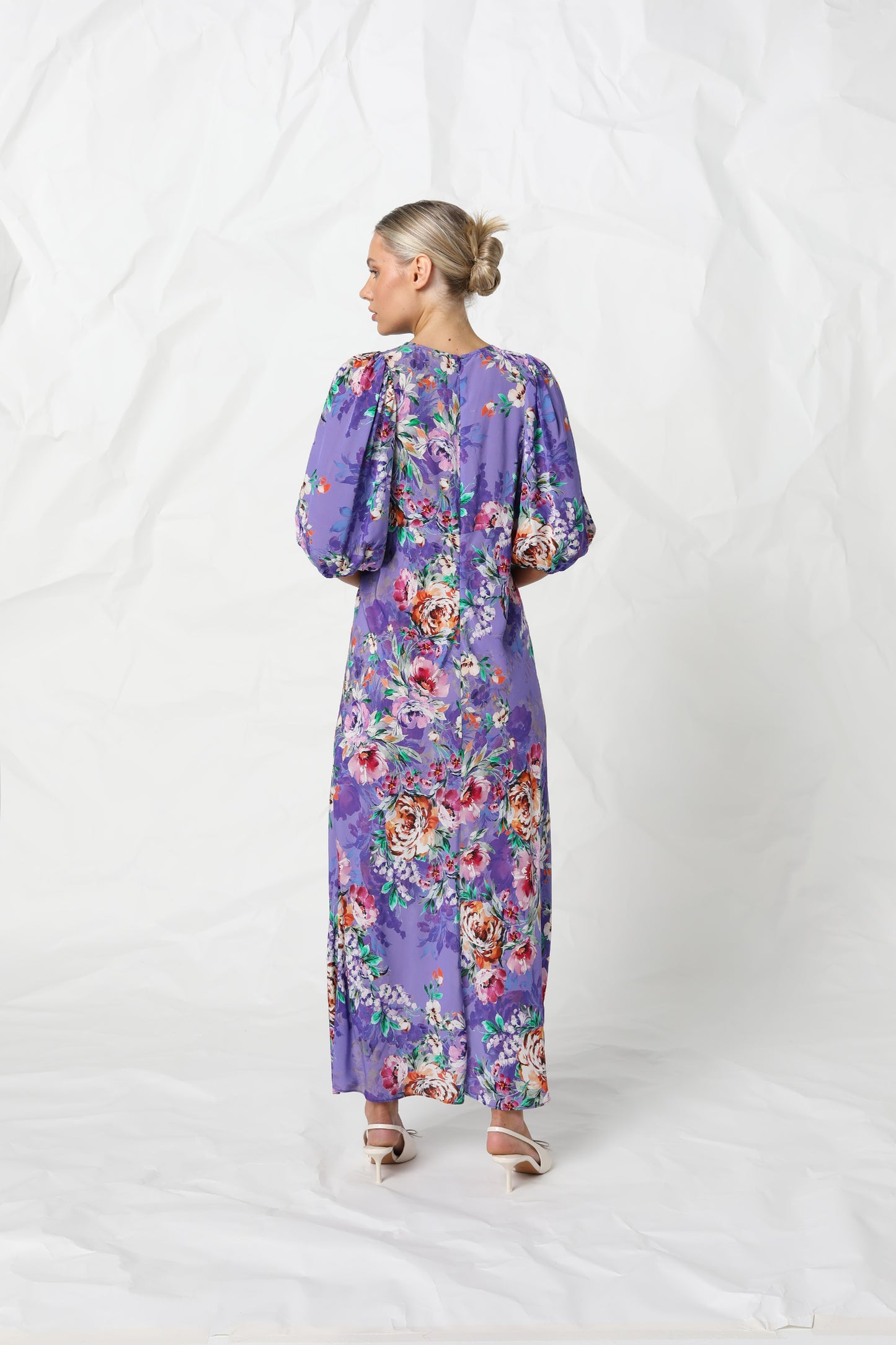 Kachel Angela Dress - Violet Romance Print