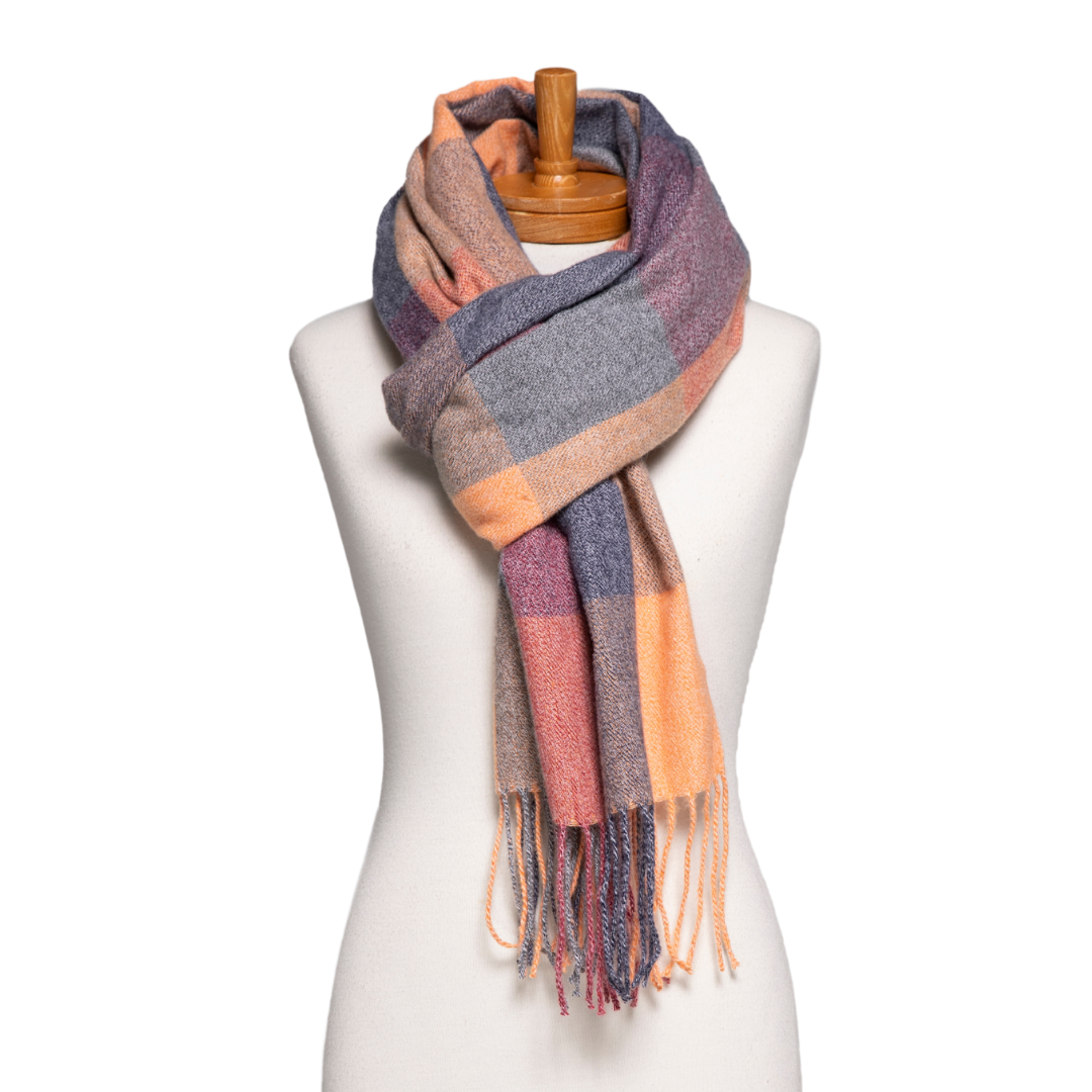 Autumn Checkered Scarf - Orange