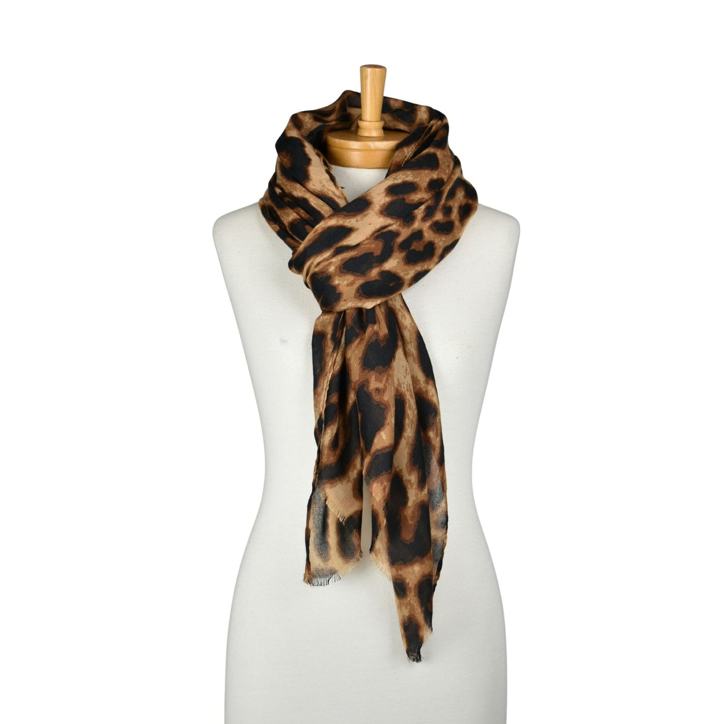 Leopard Print Scarf - Tan