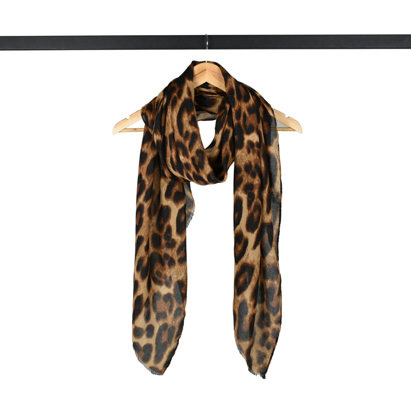 Leopard Print Scarf - Tan