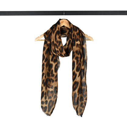 Leopard Print Scarf - Tan