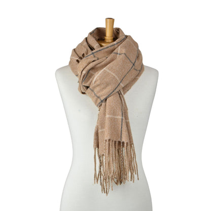 Grid Check Scarf - Brown