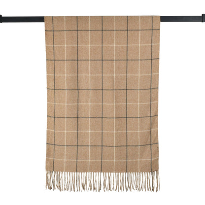 Grid Check Scarf - Brown