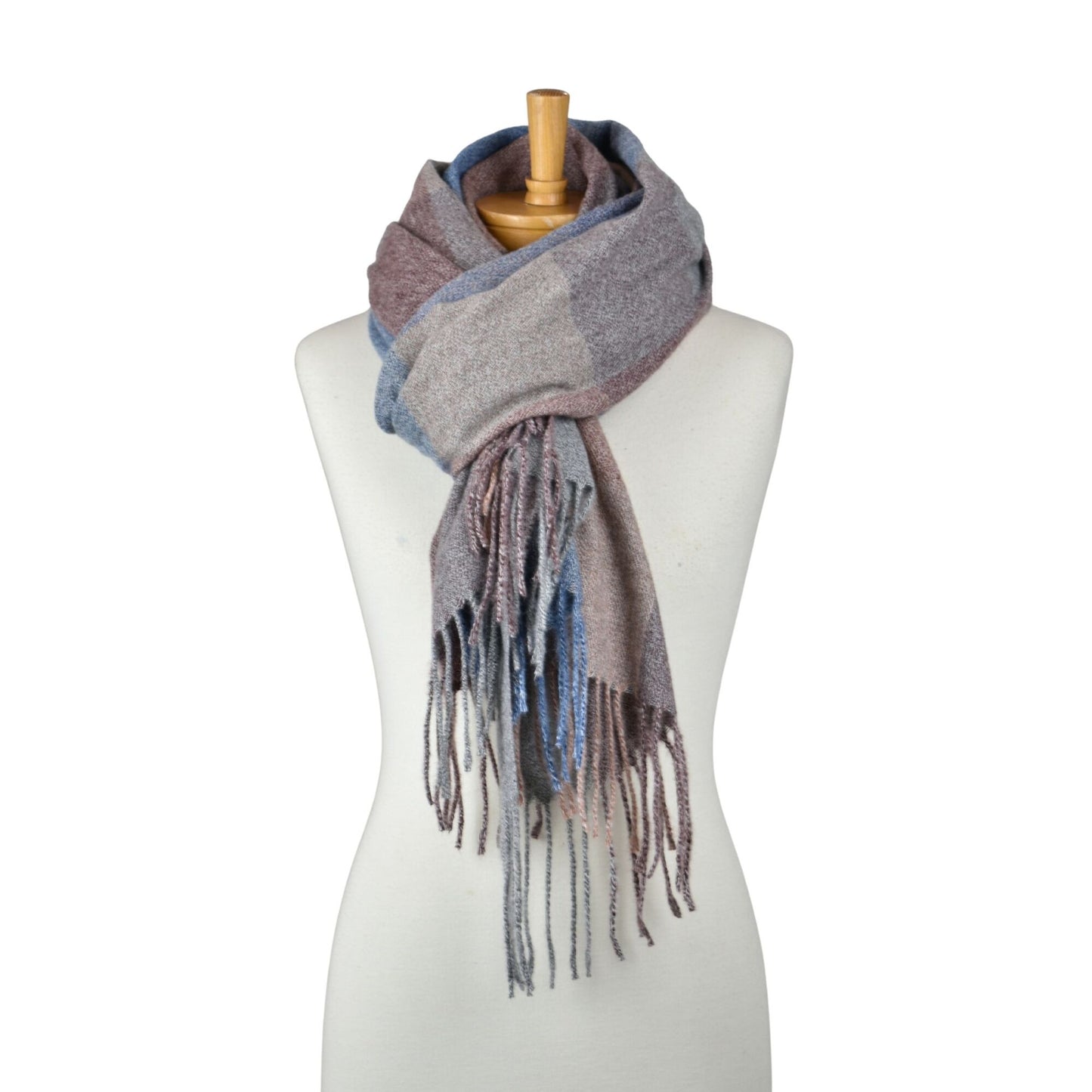 Autumn Checkered Scarf - Dusty Blue