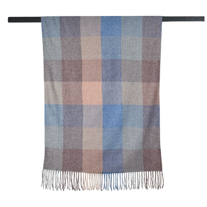 Autumn Checkered Scarf - Dusty Blue