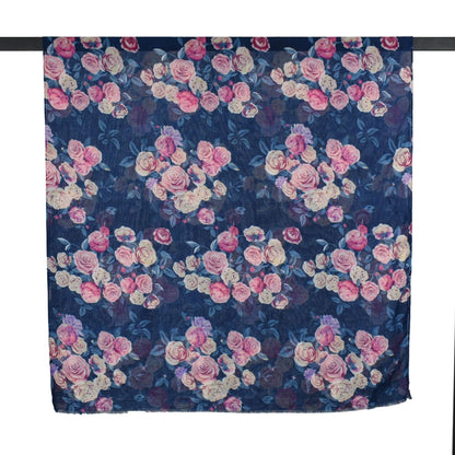 Vintage Rose Garden Scarf - Navy Pink
