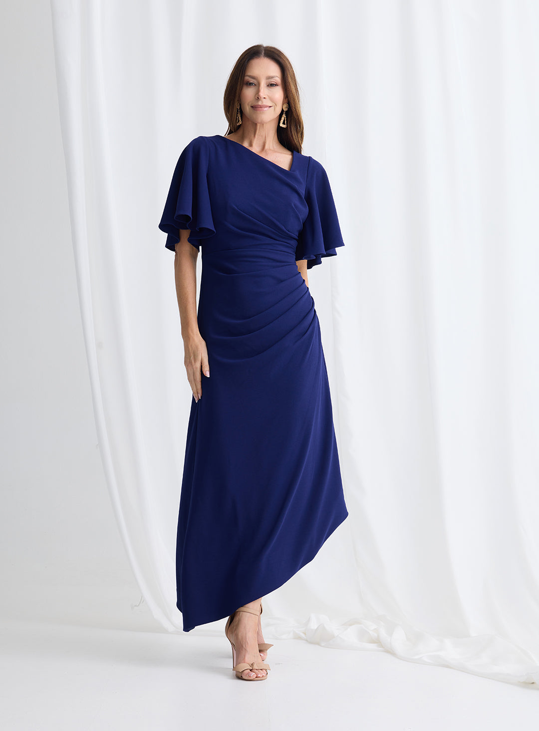 Trellis Lane Martha Asymmetric Hem Dress - Dusty Pink