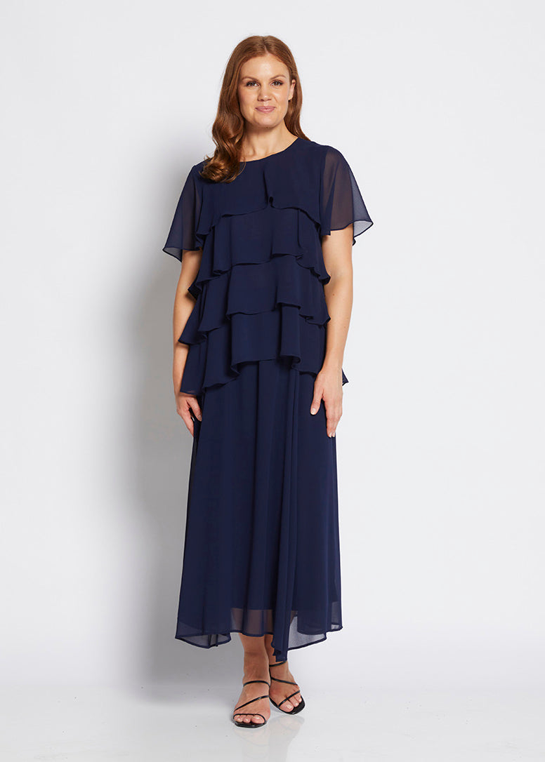 Philosophy Juliet S/s Tiered Top - Navy