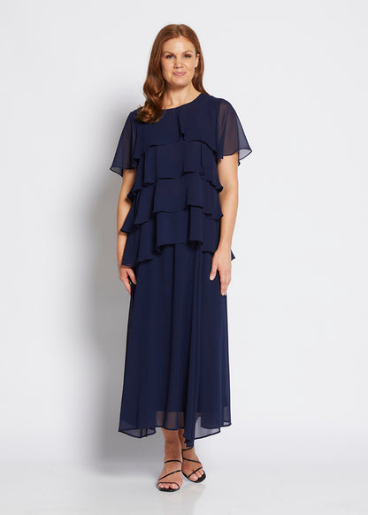 Philosophy Juliet S/s Tiered Top - Navy