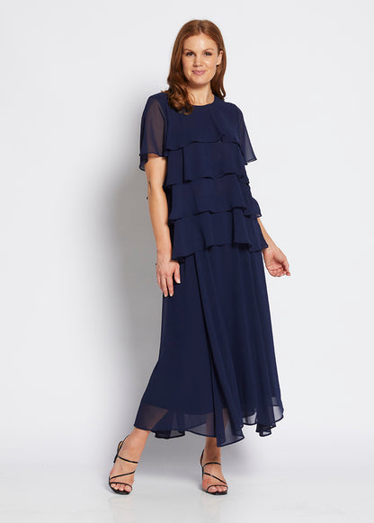 Philosophy Juliet S/s Tiered Top - Navy