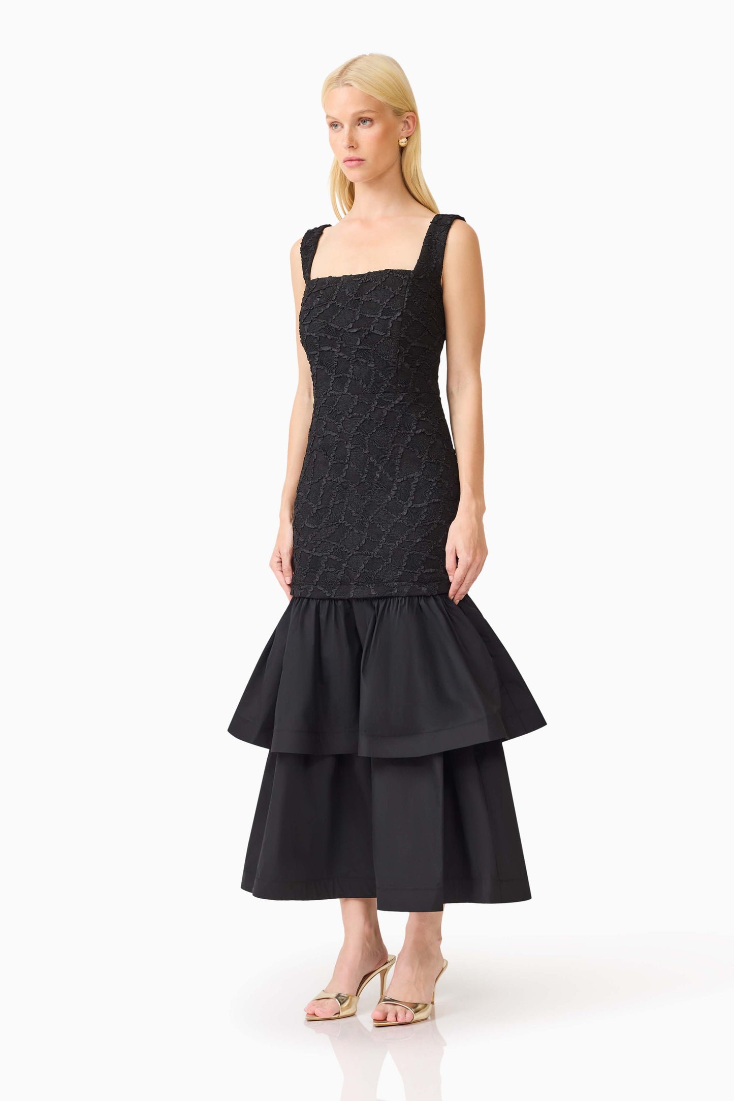 Elliatt Alexandra Tiered Gown in Black