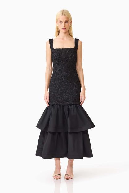 Elliatt Alexandra Tiered Gown in Black