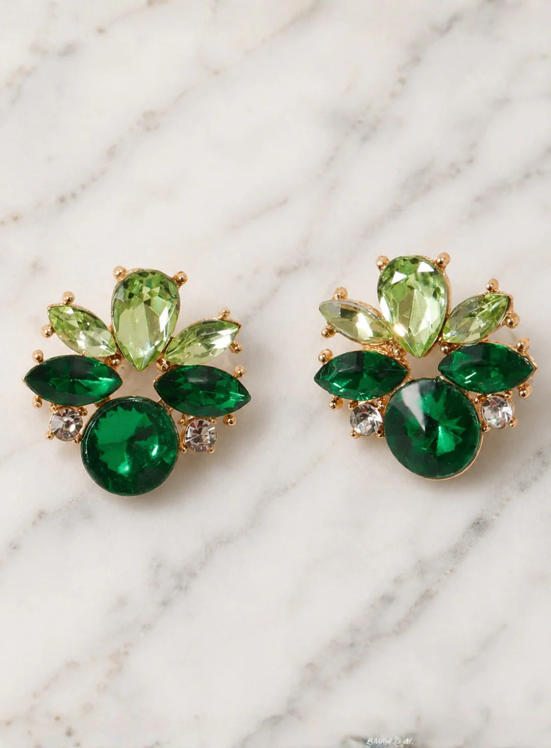 Csila Earrings - Emerald Green