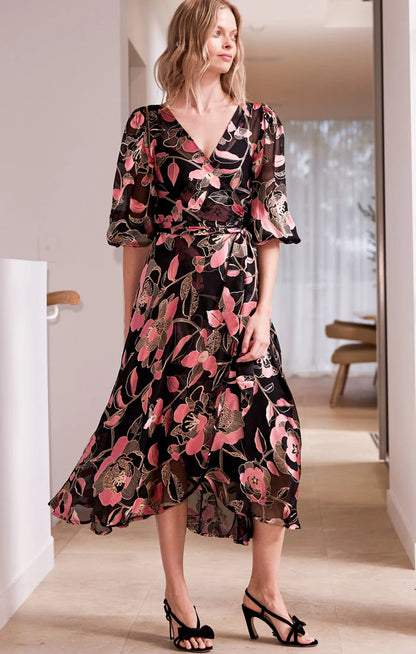 Sacha Drake Dawn Peach Wrap Dress