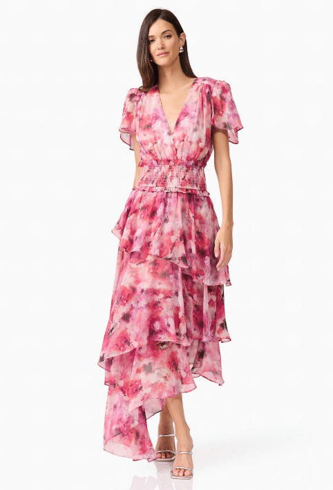 Elliatt Evalina Tiered Dress - Pink Multi