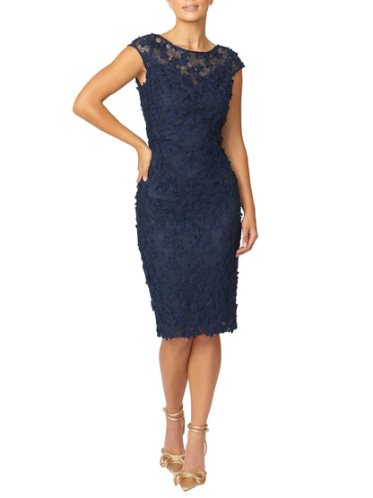 Anthea Crawford Heidi Navy Embroidered Shift Dress