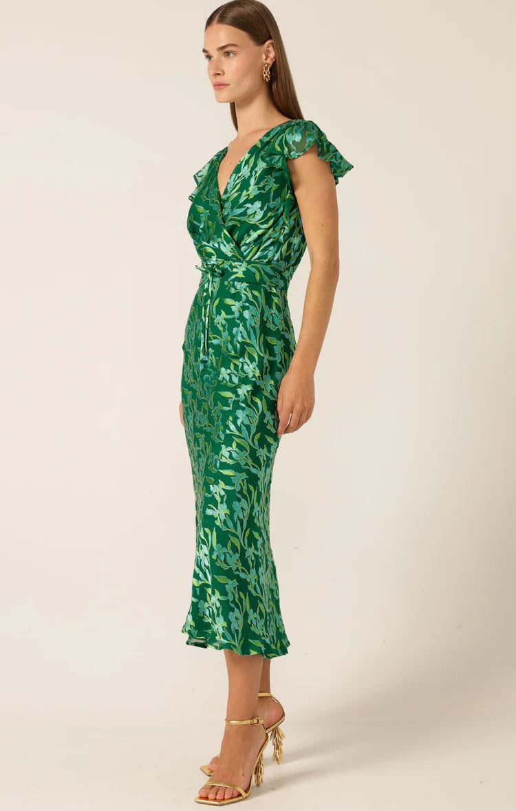 Sacha Drake Fleur De Lys Midi Dress