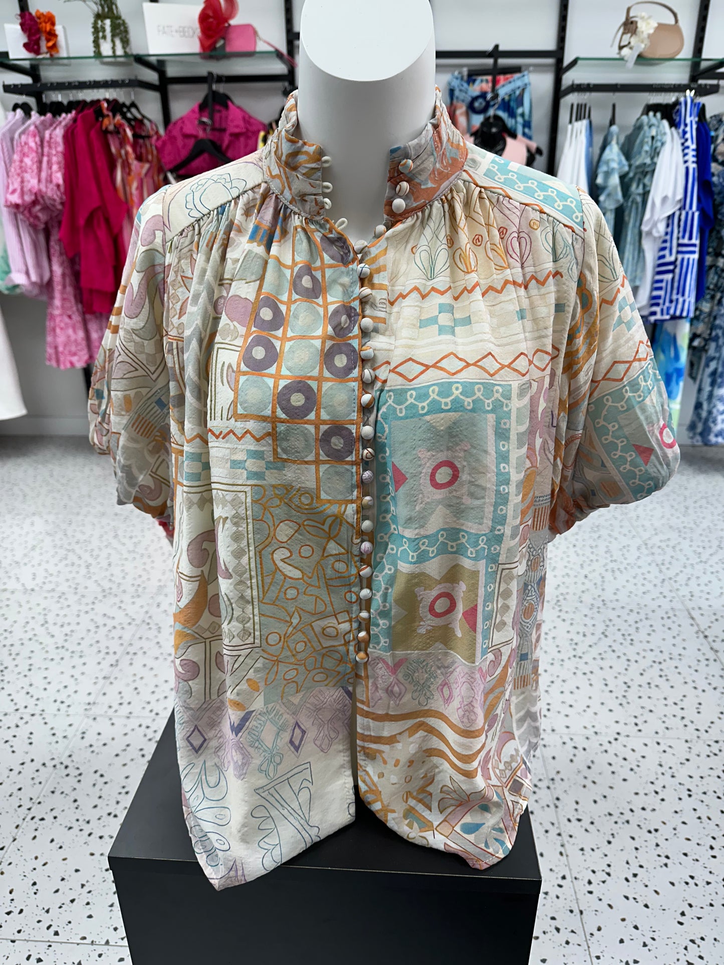 Lena Short Sleeve Blouse - Moro